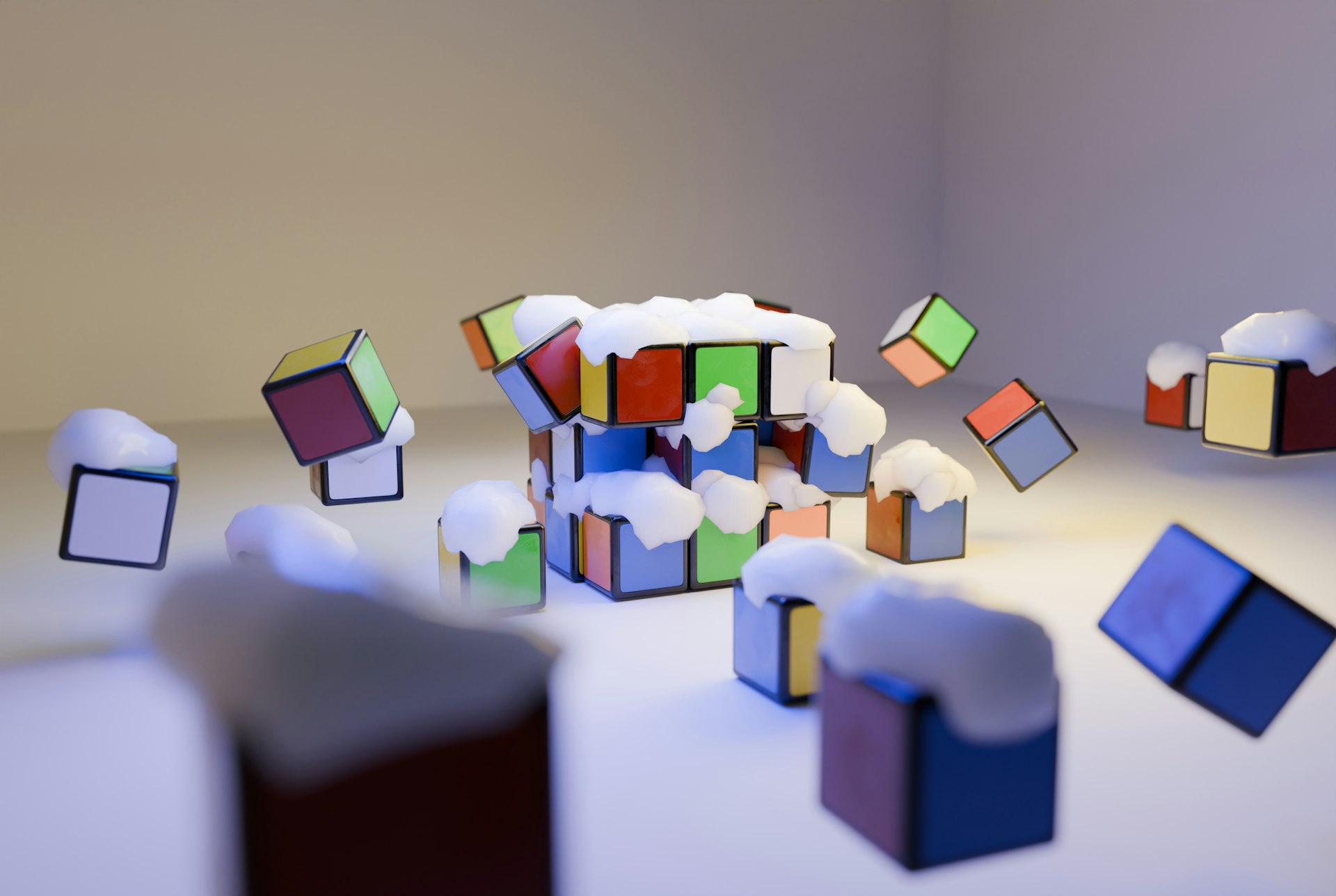 A group of cubes that are sitting on a table